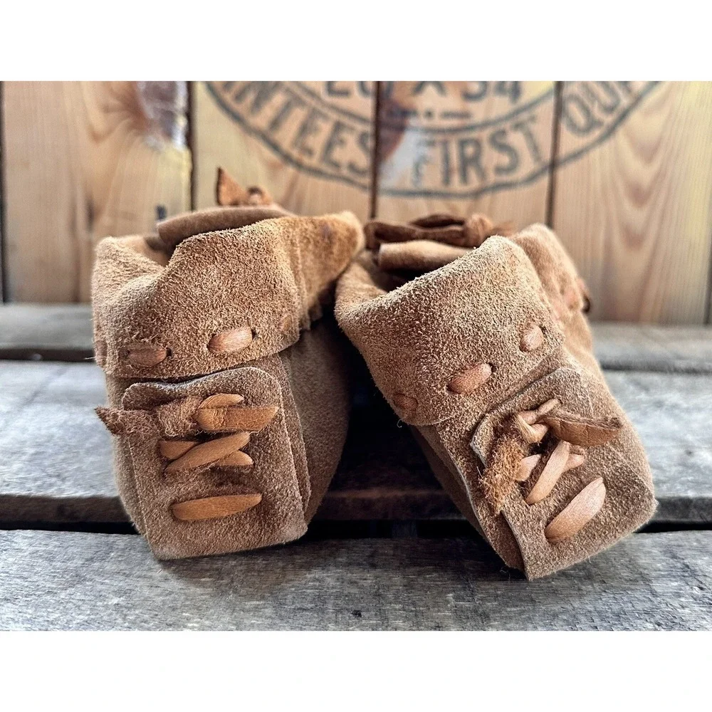 Moccasins Beaded Shoes Cosplay Native Sheepskin Insoles Soft Size 1.5 Kids